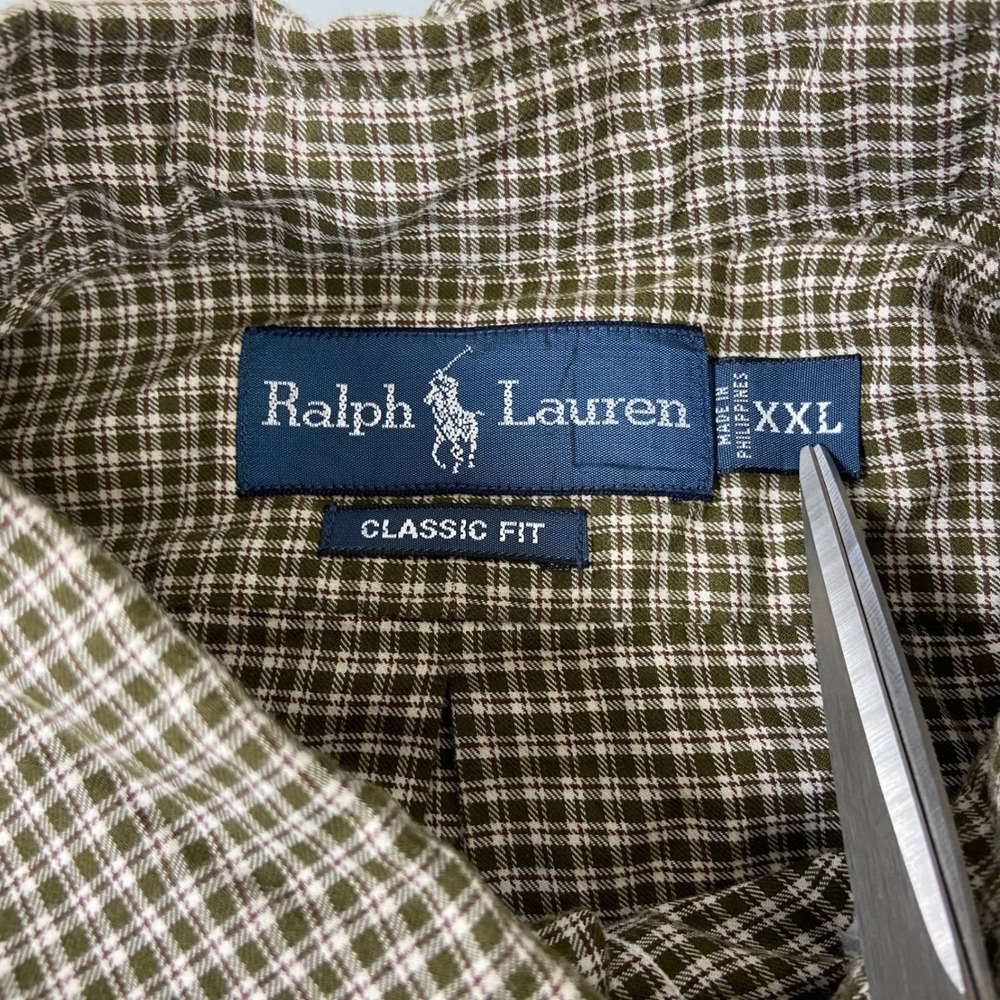 Ralph Lauren Mens XXL Brown Gingham Button Down Shirt Excellent Classic Fit Pony - Picture 3 of 7